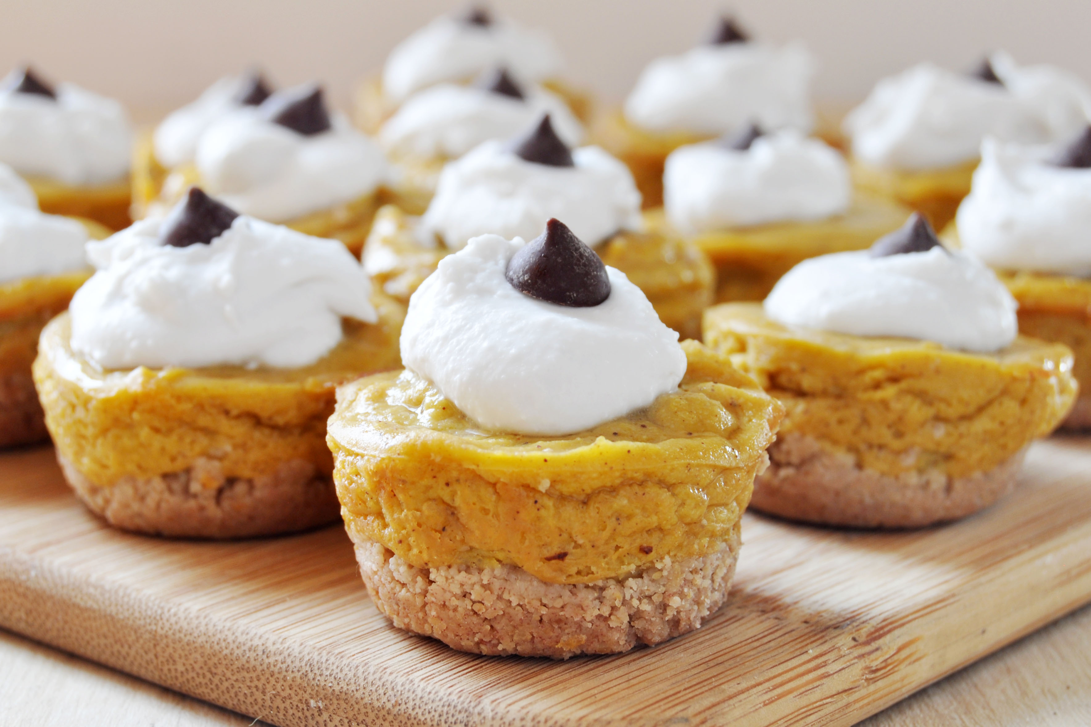Mini Pumpkin Pies with Coconut Whipped Cream, Vegan Gluten-Free- The