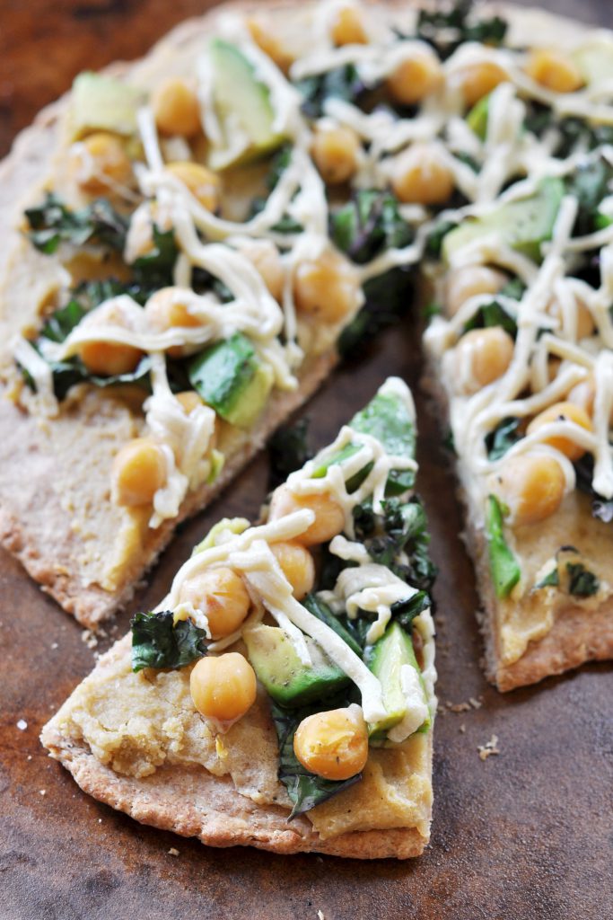 Chickpea Hummus Pizza Vegan