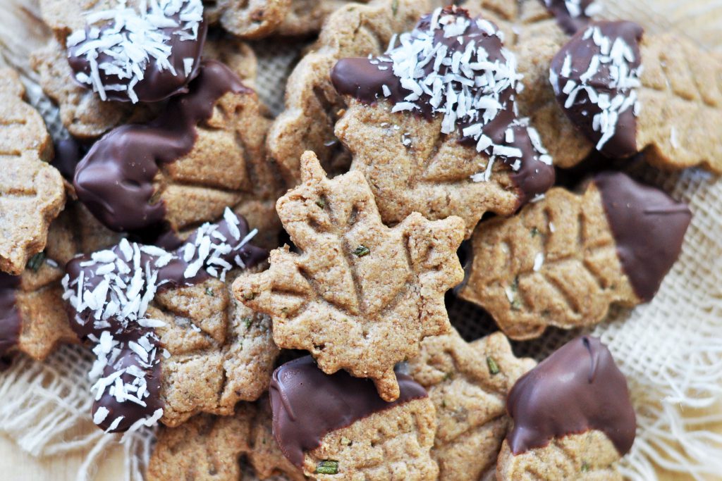 Chocolate Dipped Rosemary-Tahini Cookies