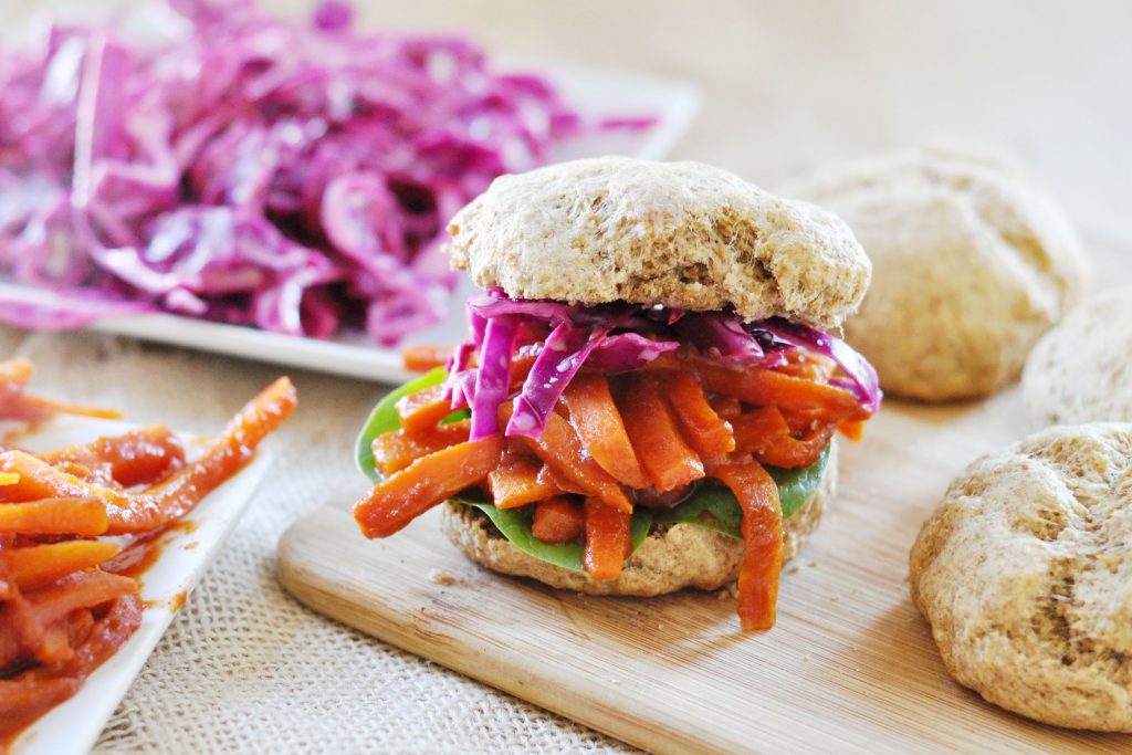 BBQ Stewed Carrots with Slaw and Biscuits Vegan 4