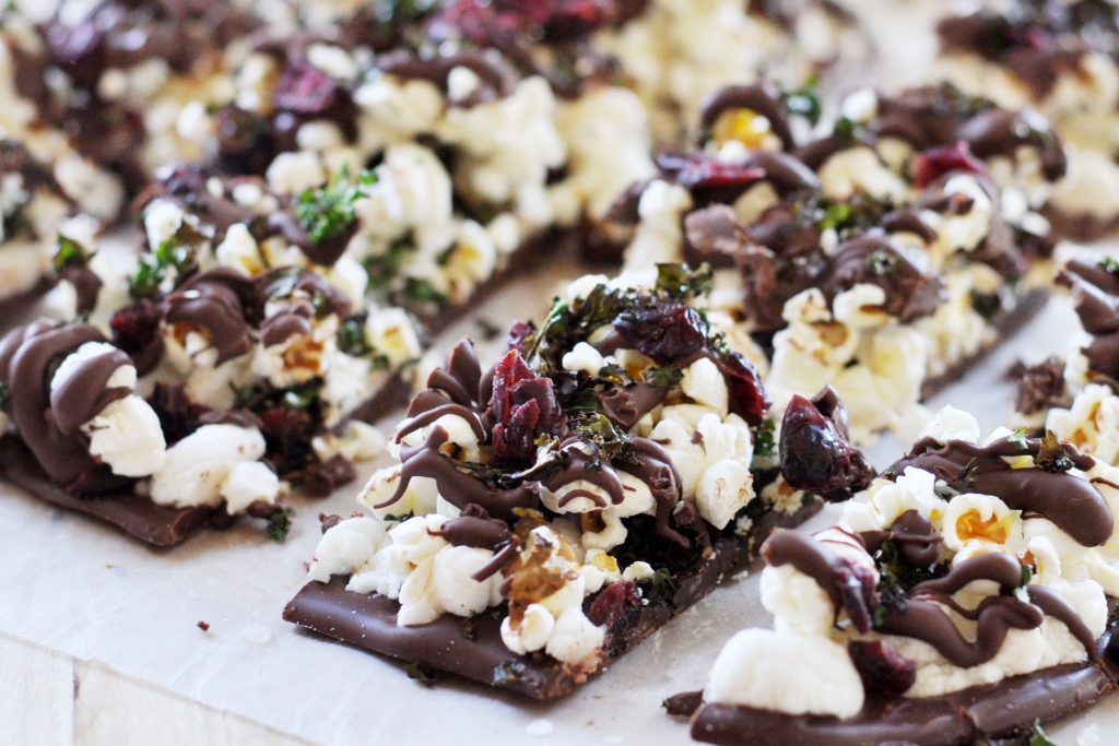 Cranberry, Kale and Popcorn Marshmallow Bark Vegan 2