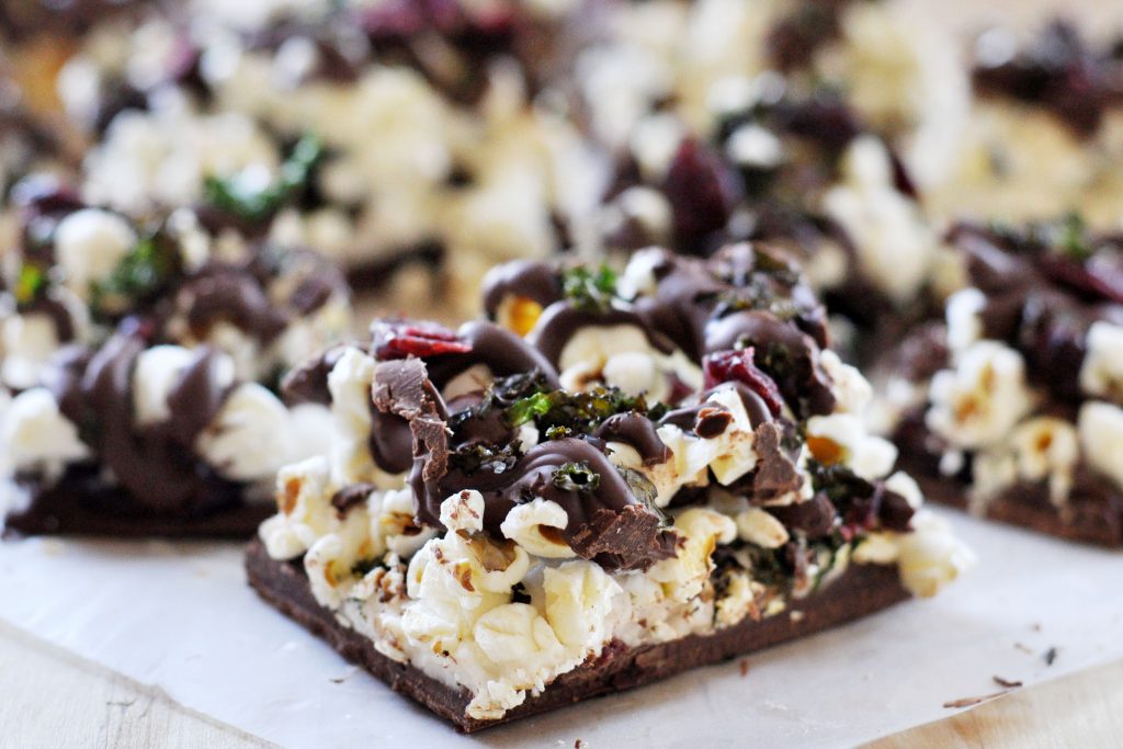 Cranberry, Kale and Popcorn Marshmallow Bark Vegan 3