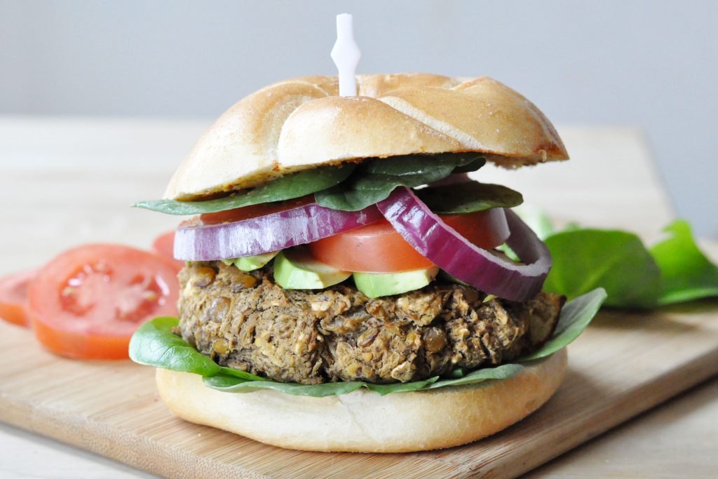 Lentil-Mushroom Burger Vegan Gluten-Free