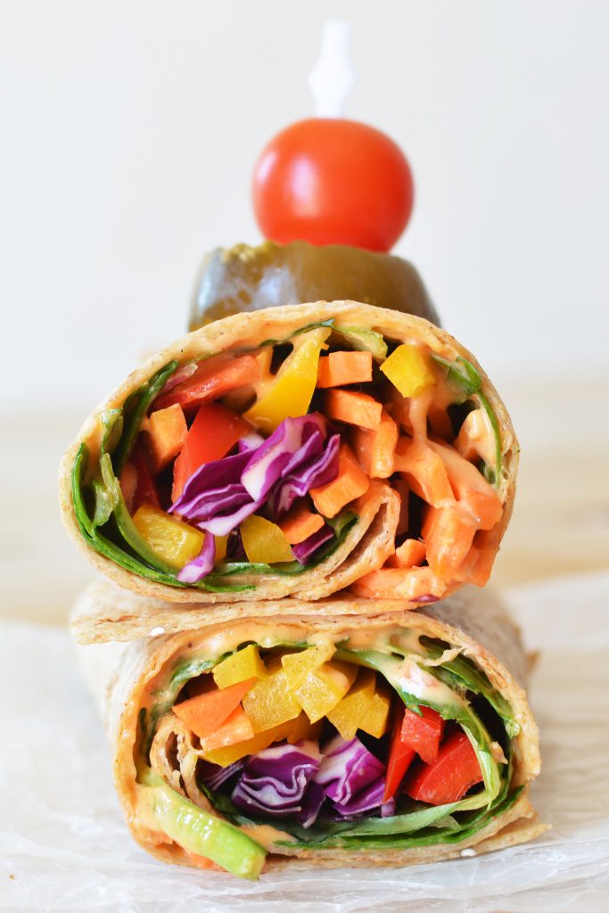 Rainbow Hummus Veggie Wrap - Tortilla Wrap