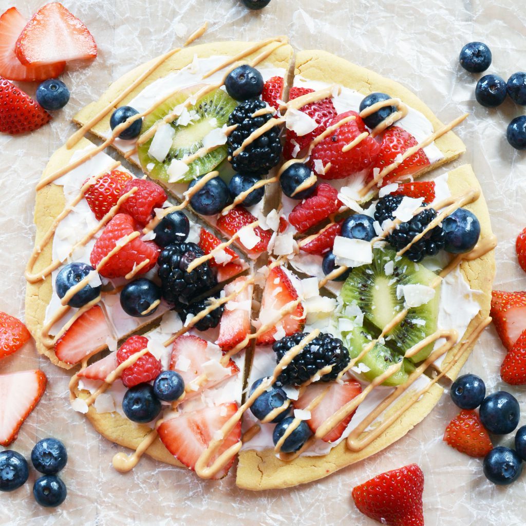 Chickpea Crust Berry Breakfast Pizza Vegan Gluten-Free SQUARE