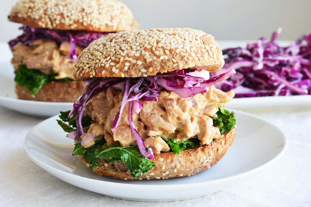 Smoky Tahini Jackfruit Sandwich Vegan 2