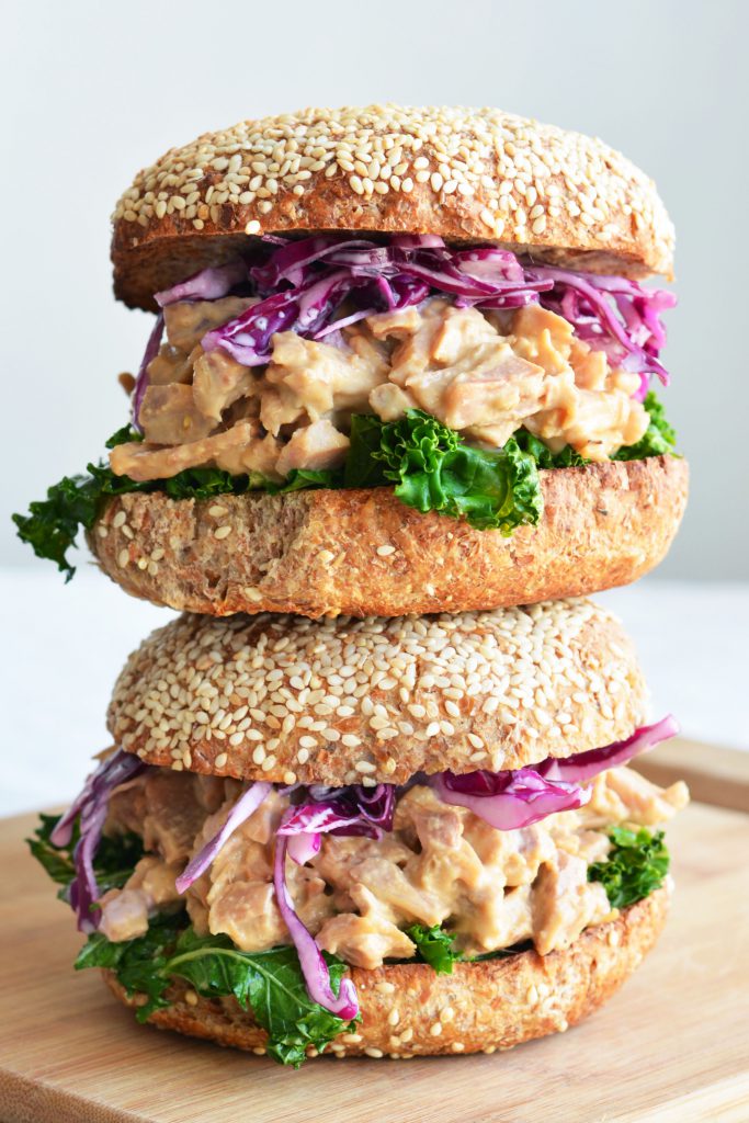 Smoky Tahini Jackfruit Sandwich Vegan