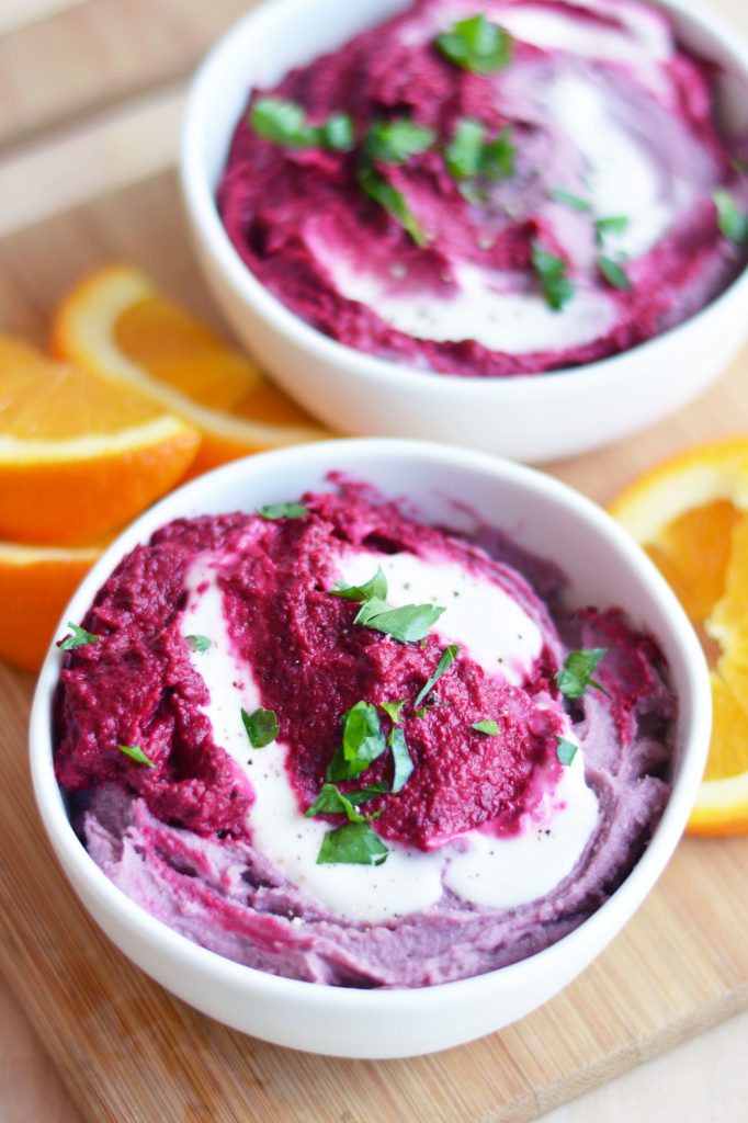 Pink & Purple Peanut Butter Hummus Vegan Gluten-Free