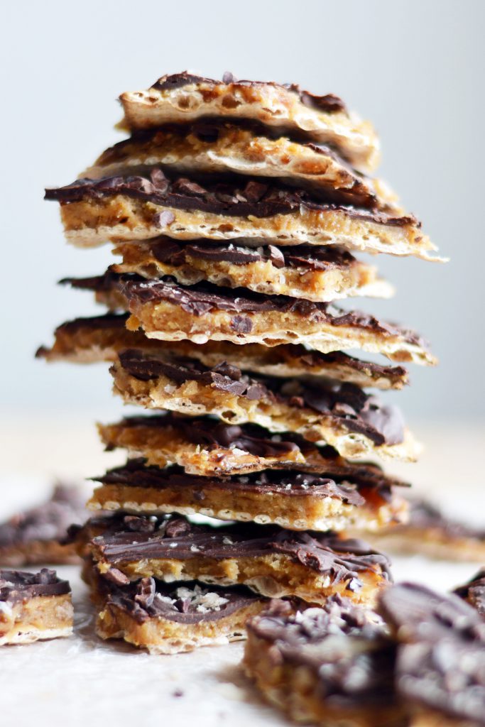 Chocolate Salted Caramel Matzah Bark Vegan 2