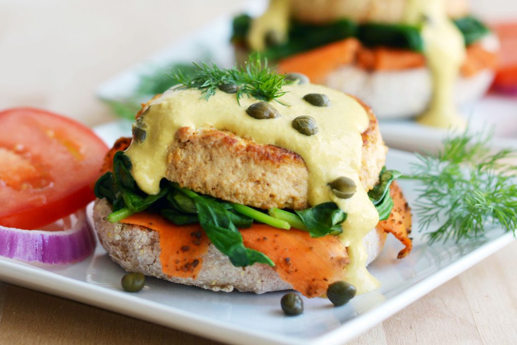 Vegan Tofu and Carrot Lox Benedict 2