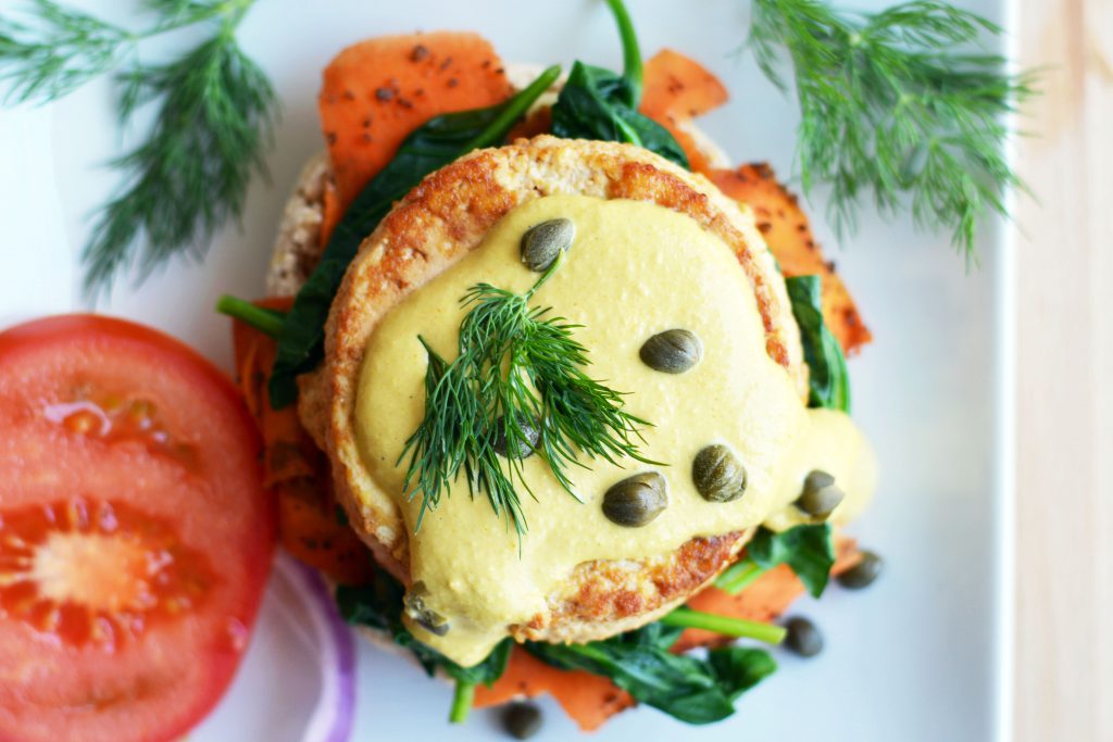 Vegan Tofu and Carrot Lox Benedict 3