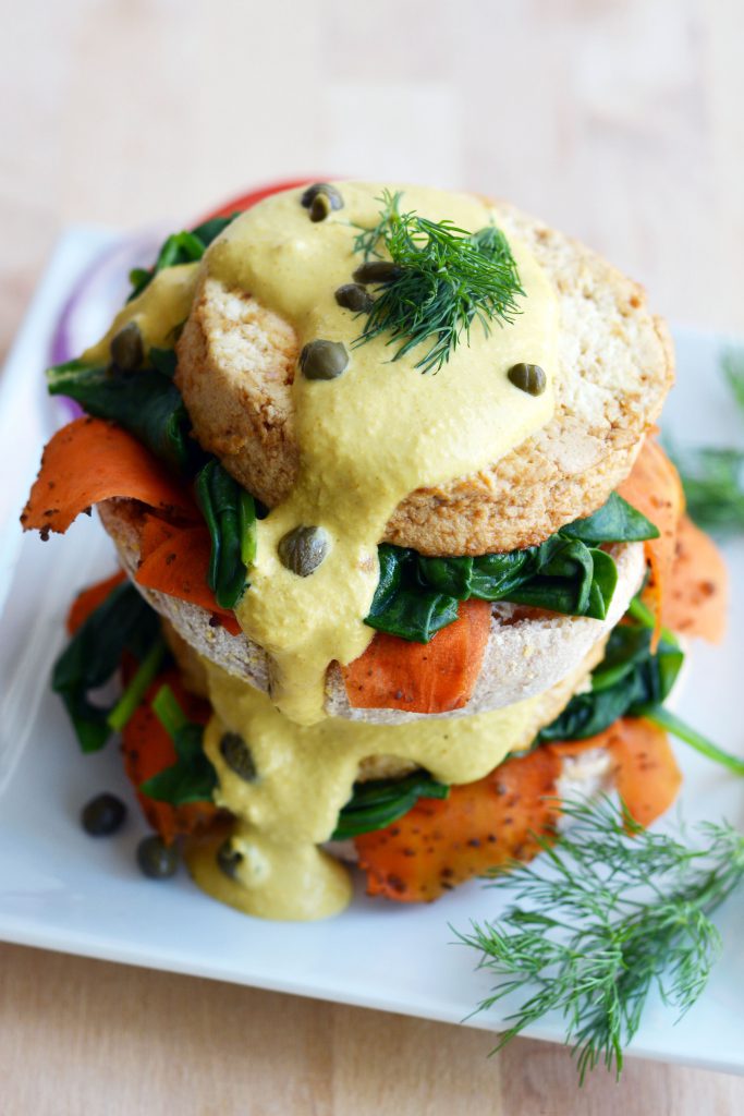 Vegan Tofu and Carrot Lox Benedict