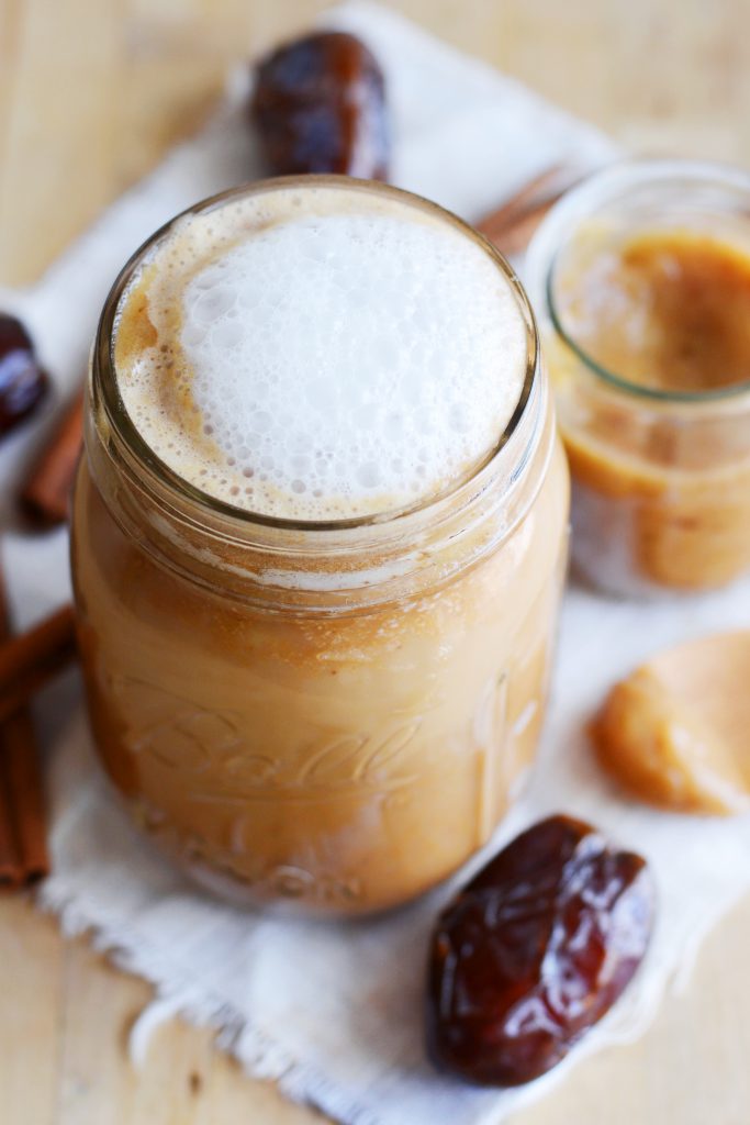 Healthy Vegan Salted Caramel Pumpkin Spice Latte 2