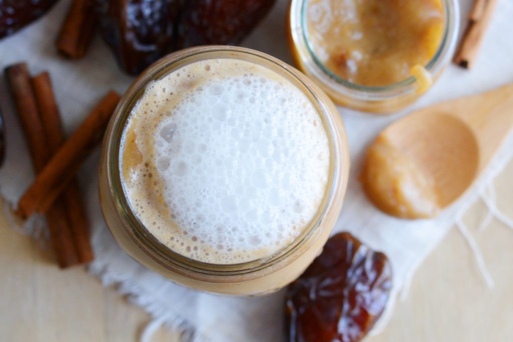 Healthy Vegan Salted Caramel Pumpkin Spice Latte 3