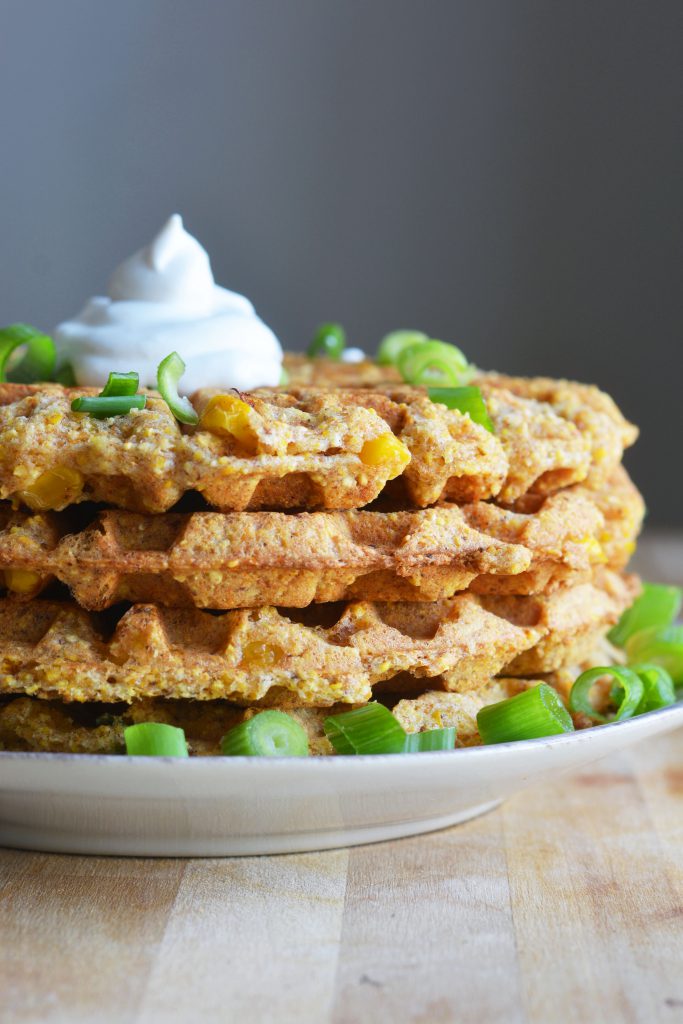 Vegan Crispy Cornbread Waffles