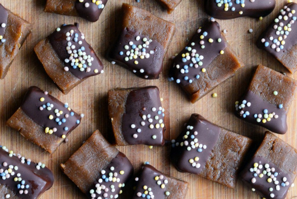 Chocolate Coated Almond Protein Bites Vegan Gluten-Free Sunwarrior