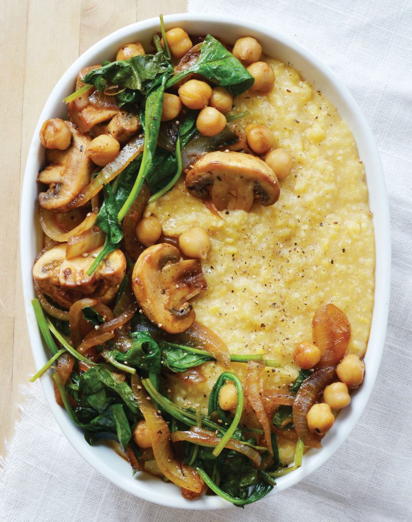 Creamy Coconut Polenta with Balsamic Mushrooms