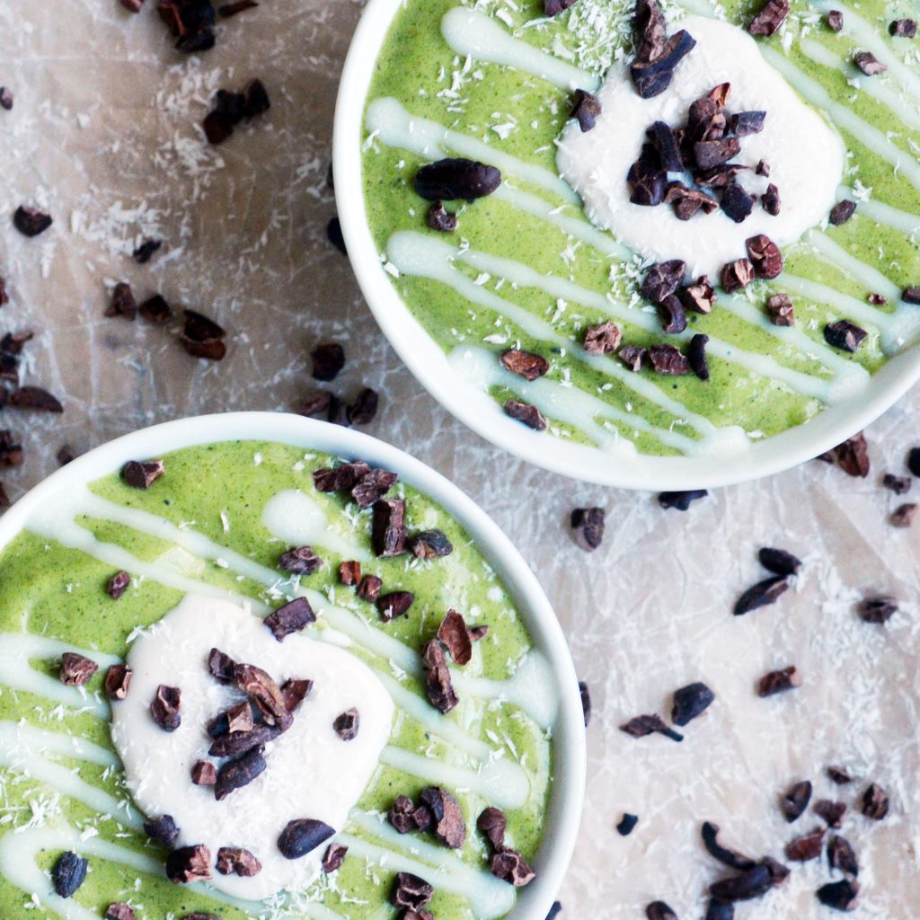 Sunwarrior Superfood Mint Chocolate Chip Smoothie Bowl SQUARE