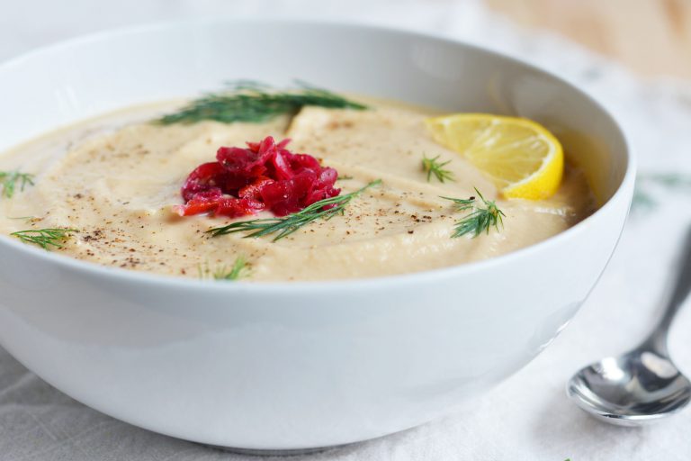 Hummus Soup, Vegan + Gluten-Free - The Colorful Kitchen