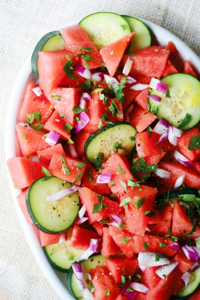 Easy Watermelon Mint Salad, Vegan + Gluten-Free - The Colorful Kitchen